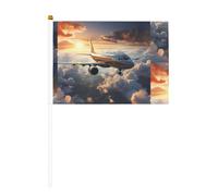Airplanes are soaring - Bandiera a mano stampata su entrambi i lati, 14 x 20,8 cm, adatta per attività di squadra di tifo
