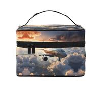 Airplanes are soaring - Beauty case da donna, grande capacità, portatile, da viaggio, (22,9 x 16,5 x 15,7 cm), grande borsa per il trucco per ragazze