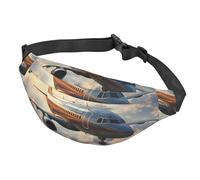 Airplanes Are Soaring - Marsupio a tracolla multifunzione, grande, per uomini e donne, sport all'aria aperta, viaggi, alla moda e portatile, nero, taglia unica