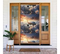 Airplanes are soaring - Striscione decorato per porta stampato, da appendere alla parete per feste