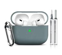 AirPods Pro Custodia compatibile con Apple AirPods Pro 2/1a generazione, chiusura magnetica in silicone, antiurto, con moschettone contro la perdita e penna di pulizia 3 in 1, custodia di ricarica