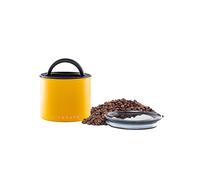 Airscape - Contenitore per alimenti in acciaio inox, con coperchio ermetico brevettato, per conservare l'aria in eccesso (piccolo, giallo opaco)
