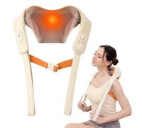 AIRSEE Massaggiatore senza fili per collo e spalle con calore, tessuto profondo impastante 4D, 3 modalità 2 livelli di riscaldamento, massaggio shiatsu schiena e spalle, batteria da 2000 mAh, per