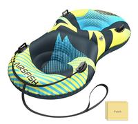 Airsfish - Tubo da neve con guinzaglio trainabile, a 2 posti, grande, gonfiabile, copertura resistente, materiale resistente all'usura e antigelo, per sport invernali di pattinaggio (multicolore 2)