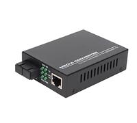 Airshi Convertitore Multimediale in Fibra, Convertitore Switch Ethernet Porta RJ45 2 Fibra Multimodale 1000 Mbps SC 100-240 V per Connessione (Spina UE)