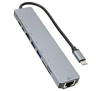 Airshi Docking Station USB C, Uso Durevole da Tipo C a RJ45 USB 3.0 Docking Station Multifunzionale per Interfaccia Multimediale USB C HD 8 in 1 per Computer Desktop