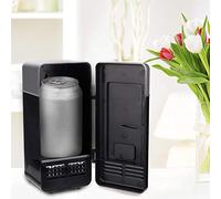 Airshi Frigorifero Compatto con Luce a LED Incorporata, Piccolo Frigorifero, per Viaggi in Ufficio (Black)