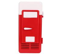 Airshi Frigorifero Compatto con Luce a LED Incorporata, Piccolo Frigorifero, per Viaggi in Ufficio (Rosso)