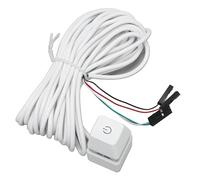 Airshi Interruttore per Computer Desktop, Robusto Interruttore di Alimentazione per PC in ABS Plug And Play Interruttore Blu Meccanico per Il Gioco (Luce Verde 2 m)