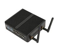 Airshi Mini Computer, DDR4 8G Dual Gigabit LAN Ports Dissipazione del Calore 100-240V PC Industriale per Apparecchiature Industriali (CPU J4125+DDR4 8G+SSD 128G Spina UE)