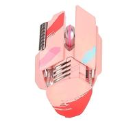 Airshi Mouse da Gioco, Mouse Silenzioso a Bassa Latenza 5.0 3.0 2.4GHZ Ergonomico Ricaricabile per Laptop (Rosa)