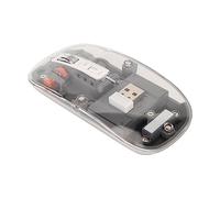 Airshi Mouse per Computer, Mouse Wireless Portatile 3 modalità di Lavoro Custodia Trasparente per la Casa (Grigio)