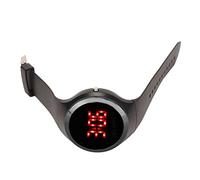 Airshi Orologio Digitale per Bambini, Orologio Sportivo Portatile LED Rosso Regolabile Regalo di Compleanno Flessibile per Campeggio all'aperto (Nero)