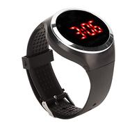 Airshi Orologio Digitale per Bambini, Orologio Sportivo Portatile LED Rosso Regolabile Regalo di Compleanno Flessibile per Campeggio all'aperto (Argento)