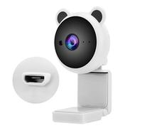 Airshi Plug and Play, Webcam con Microfono, Webcam Bianco/rosa Streaming Live Registrazione Video Streaming Live Videochiamate per PC Laptop (Bianco)