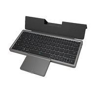 Airshi Tastiera, Custodia per Tablet Batteria Ricaricabile Pieghevole Funzionamento Simultaneo con Trackpad per Telefoni Win XP (Grigio Ferro)