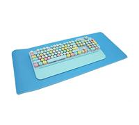 Airshi Tastiera da Gioco, Copritasti Rotondi Cablati o Wireless Tastiera Wireless Retroilluminata Colorata Interruttore Blu con Poggiapolsi per Tablet (Blu)