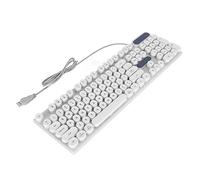 Airshi Tastiera da Tavolo, Gambe Pieghevoli Cablate Connessione USB Tastiera da Gioco Copritasti Rotondi per Scrivania (#2)