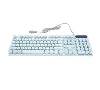 Airshi Tastiera per Computer, Tastiera da Gioco Cablata USB Ergonomica Retroilluminata a 104 Tasti per Computer Portatile (Blu)
