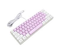 Airshi Tastiera USB, Tastiera da Gioco Plug and Play Colore a Contrasto 61 Tasti per la Famiglia (Bianco Viola11)