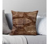 Airships - Federa quadrata in poliestere e lino, in velluto e rame, decorazione creativa