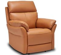 AIRSKY Poltrona Relax in Pelle Reclinabile Manuale Poltrone per Anziani Poltrona Ergonomica da Soggiorno con Poggiapiedi Inclinabile Adatta per Home Theater e Camere da Letto (Arancione)