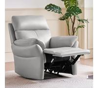 AIRSKY Poltrona Relax in Pelle Reclinabile Manuale Poltrone per Anziani Poltrona Ergonomica da Soggiorno con Poggiapiedi Inclinabile Adatta per Home Theater e Camere da Letto (grigio)