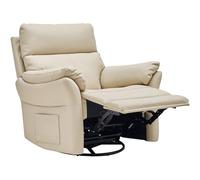 AIRSKY Poltrona Relax in Pelle Sedia Reclinabile Girevole Oversize Poltrone per Anziani Poltrona Ergonomica da Soggiorno con Poggiapiedi Inclinabile Adatta per soggiorno, camera da,Beige