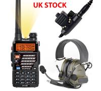 Airsoft 2 Modi Radio Set Kit Baofeng Uv-5R Cuffie Peltor Sordin Comtac Verde