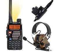 Airsoft Tomtac II 2 Cuffie Mic Boom Radio Peltor Design CB Marrone Marroncino