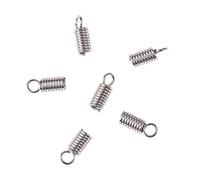 Airssory 50 pezzi in acciaio inossidabile 2,5 mm di diametro interno elicoidale a molla estremità del cavo punte del cappuccio chiusura cavo in pelle alla rinfusa per la creazione di gioielli