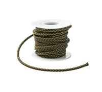 Airssory Cordoncino intrecciato in acciaio inox 304 rivestito in nylon, 5 m, spessore 3 mm, regolabile, per la creazione di braccialetti e gioielli, colore nero