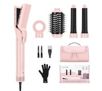 Airstyler 5 in 1, PARWIN PRO BEAUTY MaxAIR 2.0 Multi-Styler, lisciante ad aria e arricciatori Auto-Wrap, asciugacapelli ionico 110.000 giri/min, doppio voltaggio automatico, liscio, ricci, rosa