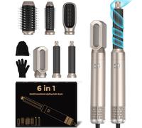 Airstyler 6 in 1, UKLISS Phon Professionale con Spazzola Asciugacapelli, Arricciacapelli Automatico, Spazzola Lisciante per Capelli, Thermal Brush, Multistyler Regali Set per Donne Styling - Gold