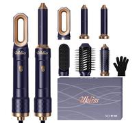 Airstyler 6 in 1, UKLISS Phon Professionale con Spazzola Asciugacapelli, Arricciacapelli Automatico, Spazzola Lisciante per Capelli, Thermal Brush, Multistyler Regali Set per Donne Styling - Blu
