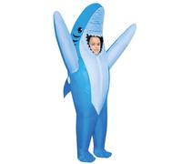 AirSuit® Travestimento Gonfiabile Squalo Blu per Bambini | Costume Shark Taglia 120 a 150cm | Poliestere Molto Resistente - Confortevole da Indossare | Sistema Gonfiaggio Incluso | OriginalCorner®