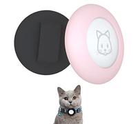 Airtag 2022 Supporto per collare per gatti con targhetta d'aria compatibile con Apple Airtag confezione da 2 custodie impermeabili per collare per gatti e animali domestici entro 3 8 (nero e rosa)