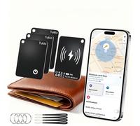 AirTag Card, Wallet Tracker Card Compatibile Apple Dov'è (solo iOS), Buletooth localizzatore IP68 Resistente, Smart Tag per Valigie, Portafoglio, Borse, Bagagli, Passaporto, Nero 4 Pezzi