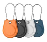 Airtag - Custodia con lucchetto per Apple AirTag, impermeabile IPX8, per bagagli, portachiavi, etichette per bagagli (confezione da 4, nero, arancione, bianco, blu)