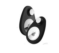 Airtag Holder Hidden - Custodia per localizzatore GPS nascosta, in silicone, anti-rimozione, con spille, adatta per bambini, anziani, animali domestici, zaini, bagagli (nero)