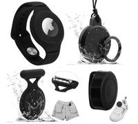 Airtag - Set di 4 custodie per localizzatore GPS nascoste per bambini, include braccialetto, staffa per scarpe, custodia anti-rimozione con spille da balia, collana, set di etichette d'aria,