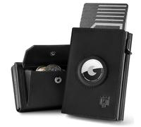 Airtag Wallet Portafoglio da uomo Smart Airtag con scomparto per monete, protezione RFID e capacità per oltre 10 carte di credito, design MagSnap (Nero)