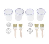 Airtight Paint Storage Containers with Mixing Balls & Brushes | 1000ml Leak - Proof Paint Cups for Leftover Paint/Touch Up Work/DIY | 4 - Piece Set, Transparent with Scale
