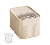 Airtight Rice Organizer, Storage Cereals Container for Pantry, Heavy Duty Large Capacity with Convenient Measuring Cup, Kitchen Container for Pet Food, Flour, Snacks, and Grains Fresh
