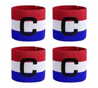 AIRTILY 4 Pezzi di Braccialetti da Calcio, Fascia da Capitano Tricolore, Logo Decorativo della Squadra di Calcio, Allenamento Sportivo E Accessori da Competizione.