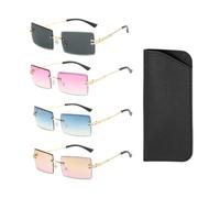 AIRTILY 4 Pezzi di Occhiali da Sole Quadrati E Occhiali da 1 Parte, Occhiali da Sole retrò per Donne, Accessori di Moda, Outfit -Accessori.