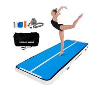 AirTrack Nordic Home 5 m Special Edition con pompa ad aria, tappetino da ginnastica gonfiabile, per ginnastica, yoga, resistente e facile da trasportare, tappetino sportivo Air Track (blu)