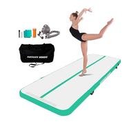 AirTrack Nordic Standard Tappetino gonfiabile per ginnastica 3-8 m - resistente e facile da trasportare - con pompa ad aria elettrica (4, menta)