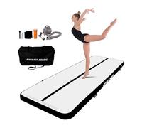 AirTrack Nordic Standard Tappetino gonfiabile per ginnastica 3-8 m - resistente e facile da trasportare - con pompa ad aria elettrica (4, black)