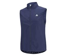 Airtracks Gilet da ciclismo da uomo, funzionale Pro Line, gilet da corsa, leggero, antivento, riflettente, blu navy, L